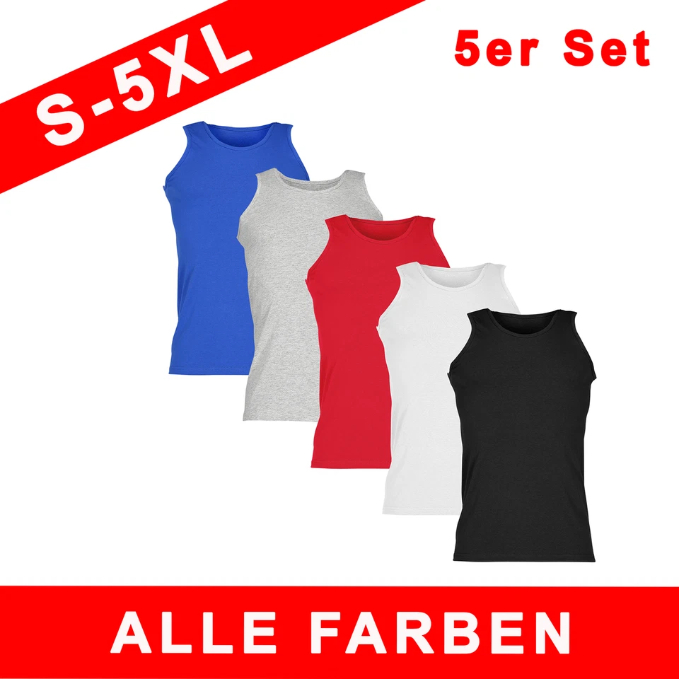 Fruit of the Loom 5er Pack Athletic Vest Unterhemd Herren | S-5XL | Baumwolle - Bild 1 von 1