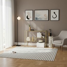 Consolle Ingresso a 3 Ripiani Acciaio e Vetro Temperato 100x32x76 cm Oro DecHome