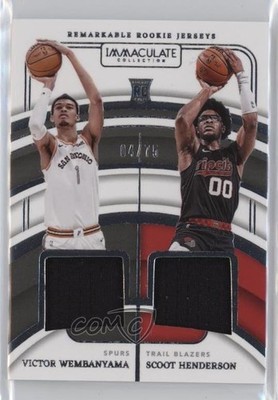 2023-24 Panini Immaculate 4/75 Victor Wembanyama Scoot Henderson #RJD-WMS RC 9o3