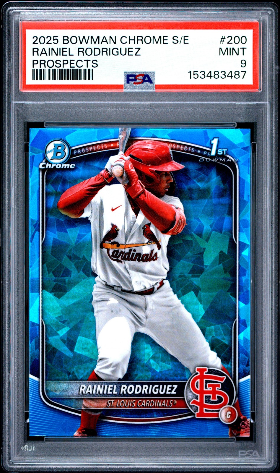 2025 BOWMAN CHROME SAPPHIRE EDITION PROSPECTS #200 RAINIEL RODRIGUEZ PSA 9