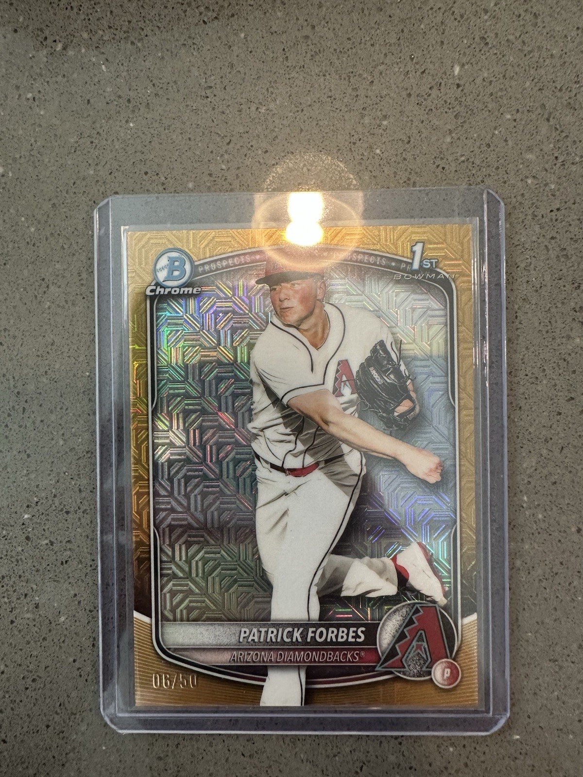 2025 Bowman Draft - Patrick Forbes 1st Gold Mojo Refractor /50 - Diamondbacks