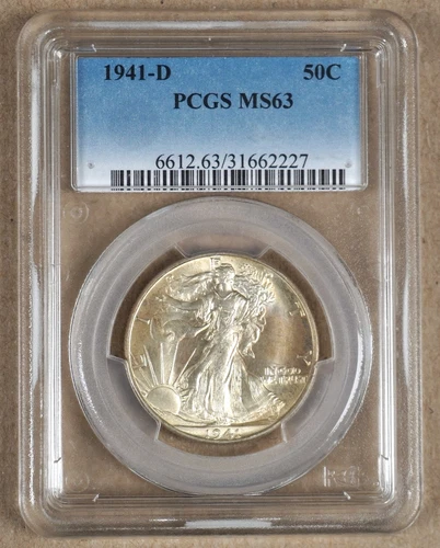 1941-D WALKING LIBERTY HALF DOLLAR PCGS MS63 662227
