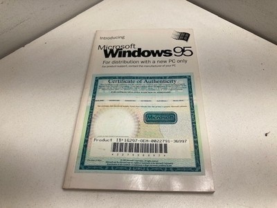 Microsoft Windows 95 Manual For Distribution with a new PC only (Book Only)