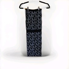 Bufanda reversible Michael Kors MK Signature nueva con etiquetas tejida Infinity Loop negra blanca