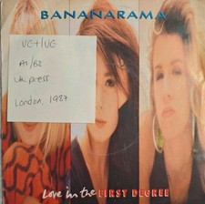 Bananarama Love In The First Degree Vinyl Record 7" VG+/VG NANA14 1987