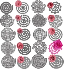 10Pcs 3D Flowers Spiral Metal Cutting Dies for Card Making, Scrapbooking, DIY...