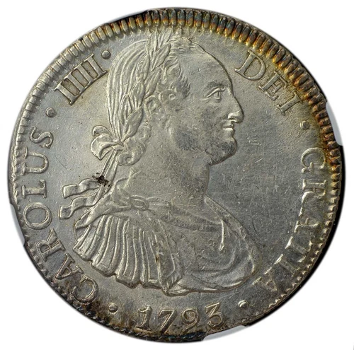 MEXICO Charles IV 8 Reales 1793 Mo FM NGC AU Details - Sharp & Lustrous