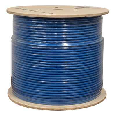 Cat 6 1000ft Solid Bare Copper Foil Shielded Plenum 550 Mhz F/UTP Cable Blue