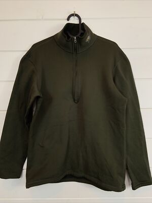 Mountain Hardware Damen Größe L Wende Fleece Pullover 1/4 Reißverschluss dunkelgrün