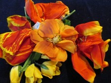 Vintage Millinery Flower Collection Red Yellow Orange 1 1/2-4 1/2" German H4063