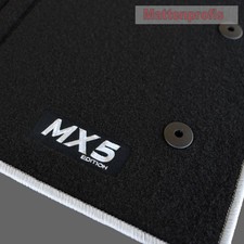 Mattenprofis Velours Fußmatten Logo silber für Mazda MX-5 MX5 ab Bj.11/2012 -