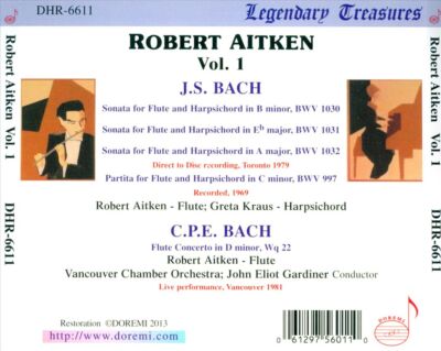 J.S. BACH: SONATAS FOR FLUTE AND HARPSICHORD; C.P.E. BACH: FLUTE CONCERTO NEW CD