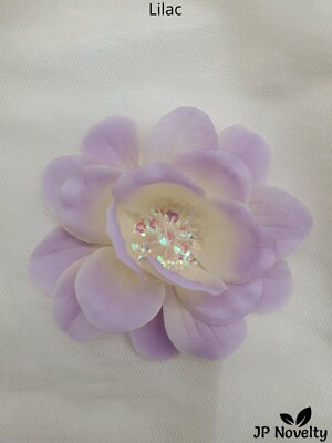 Hanako - 4'' Hand Stitch Flower W/ Irisdecent Sequins, CHOOSE Color