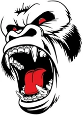 King Kong Gorilla Vinyl Car Decal Red Eyes Tongue Sticker Large Multiple Sizes