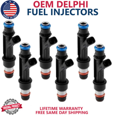 x6 OEM DELPHI Fuel Injectors For 2000-2005 Chevrolet Venture 3.4L V6