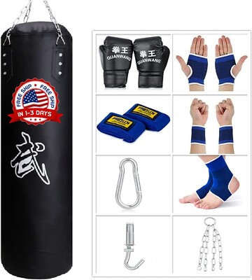 Saco Bolsa De Boxeo Kit Para Adultos y Niños Guantes Punching Bag (Sin  Relleno)