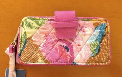 Vera Bradley RFID Smartphone Wristlet Tech Wallet Purse Bag in Superbloom Pink