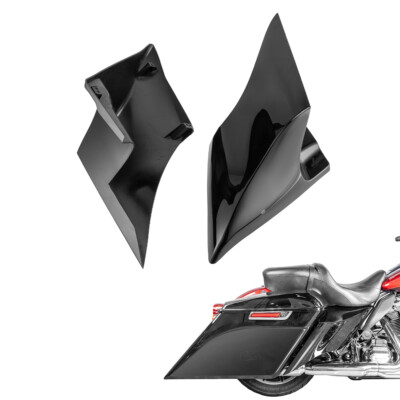 Black Extended Side Cover Panel For Harley Road King Street Electra Glide 09-13