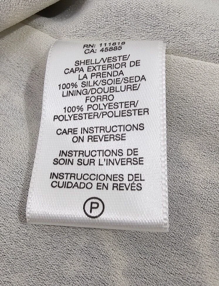 Abito donna Michael Kors seta babydoll chiffon nero taglia XL fata scura anni 90 Y2K