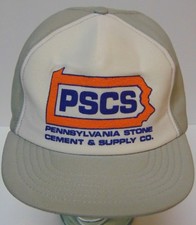Vtg 1980s PENNSYLVANIA STONE CEMENT SUPPLY PSCS SNAPBACK HAT CAP Made in USA