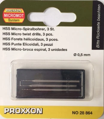 PROXXON HSS Micro Drills - 0.5mm (Ptk 3) 28864 From RDGTools