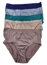 NEW Fruit of the Loom Polyester 5 Pk Non-Slip Hipsters Size 5 Loose Open Package