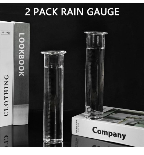 2pack 7" Capacity Rain Gauge Glass Replacement Tube for Yard Garden Outdoor - Picture 5 of 7