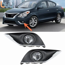 For 2015-2018 Nissan Versa Right&Left Clear Fog Light Lamps w/Wiring+Switch kit