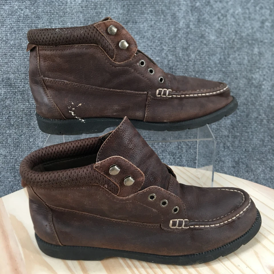 Thom McAn Boots Mens 10 Chukka Ankle Booties Brown Leather Moc Toe Casual - Image 2 of 4