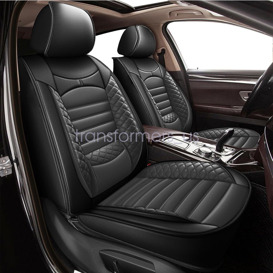 Car 5 Seat Cover Cushion Pad Full Set PU Leather Fits