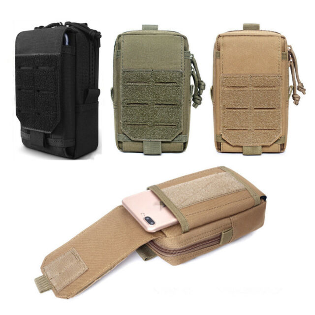 Tactical Utility Molle Pouch Military Hiking Waist Belt Bag Mens EDC Phone Case
