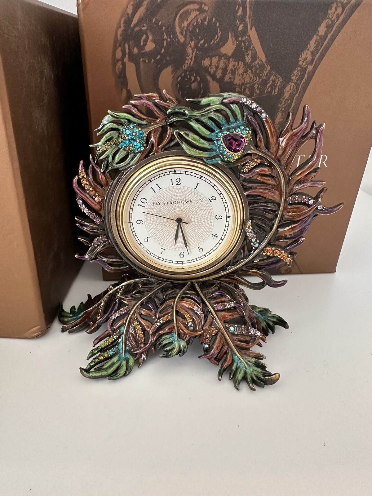 JAY STRONGWATER PEACOCK CLOCK