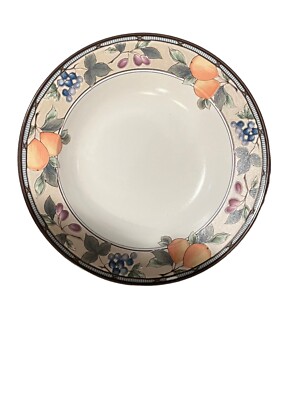 1 (ONE) 8'' Mikasa Intaglio GARDEN HARVEST CAC29 Rimmed Soup BOWL Minty