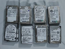 Lot of 16 Used Good Assorted SAS 2.5" Internal Hard Drives 146GB 300GB to 1.2TB