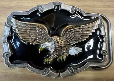 VTG BELT BUCKLE PATRIOTIC EAGLE GREAT AMERICAN PRODUCTS USA QD-1243 1997 GAP