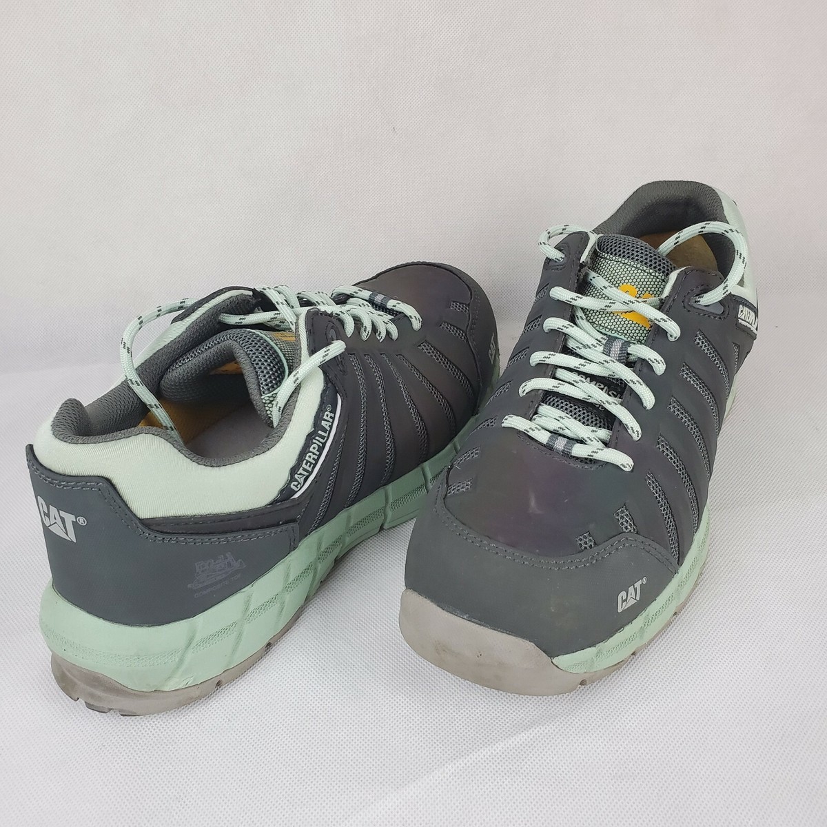 CATERPILLAR CAT Cameo Green Gray Shoes Womens Size 9.5 Work Safety