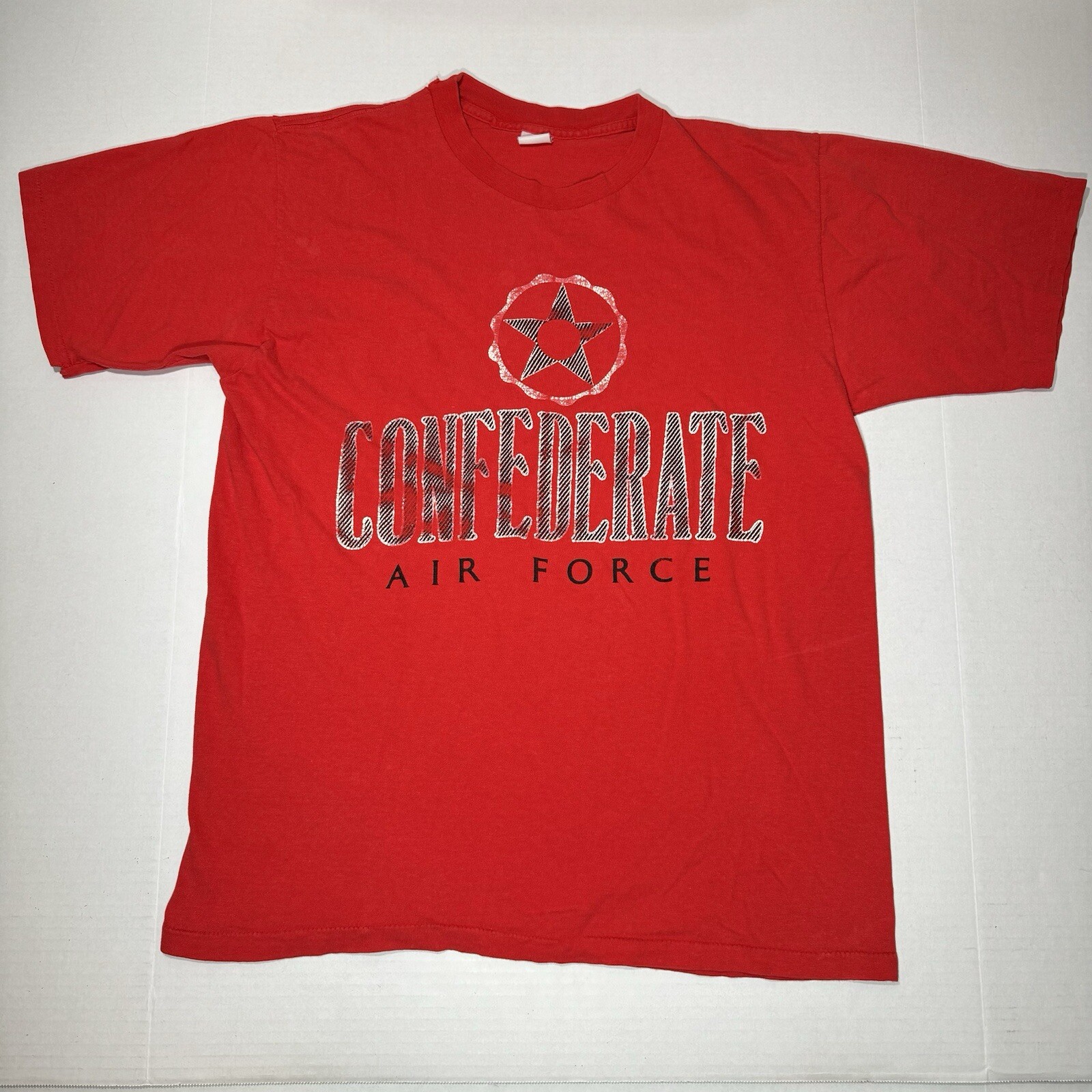 Vintage 80s Confederate Air Force Red T-Shirt Single Stitch Size M