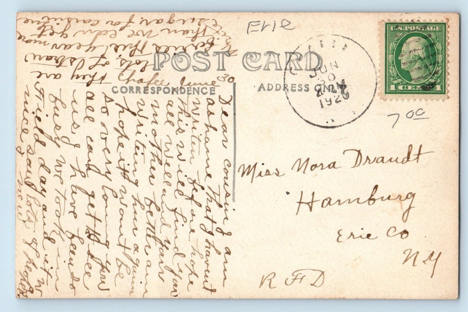 1920 Street View Dirt Road East Concord New York NY RPPC Photo Postcard