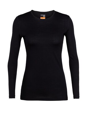 Icebreaker Oasis Long Sleeve Crewe W Damen Funktionsshirt Langarmshirt black