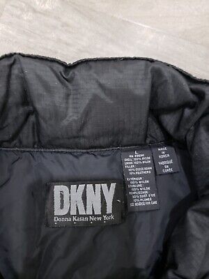 Vintage Y2K Puffer Jacket Large Men DKNY ECO TECH Black
