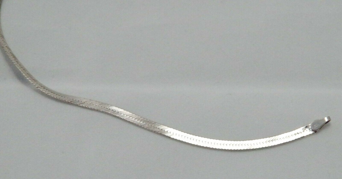VINTAGE 1970s STERLING SILVER 24” FLAT CHAIN MARK DANECRAFT