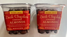 2 Packs Trader Joe’s Dark Chocolate covered Almonds 16oz 465g Total 32oz