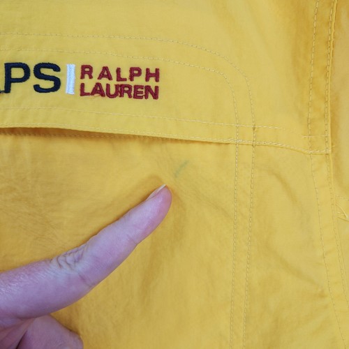 Ralph Lauren Jacket Mens Large Yellow Anorak Hooded Windbreaker Vintage Chaps - Picture 4 of 17
