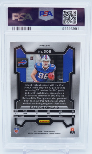 Dalton Kincaid RC 2023 Panini Prizm Black & White Checker #308 PSA 10 - U1981 - Picture 2 of 5