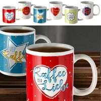 6 Kaffeebecher Kaffee Becher Kaffeetasse 300Ml BüRotasse Motivtasse Teetasse