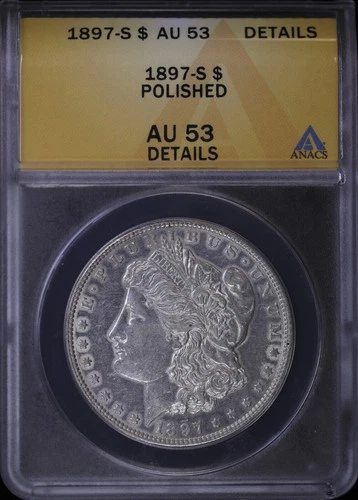 1897-S $1 Morgan Silver Dollar ANACS AU 53 Details