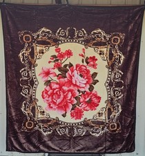 FLOWER FLORAL ROSE ROSES FLOWERS COLORFUL TWO PLY KING SIZE BLANKET