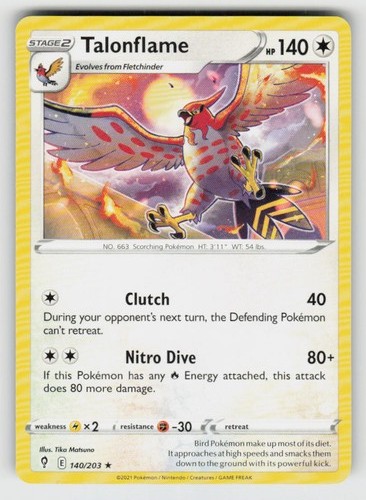 Talonflame 140/203 Rare Evolving Skies Near Mint