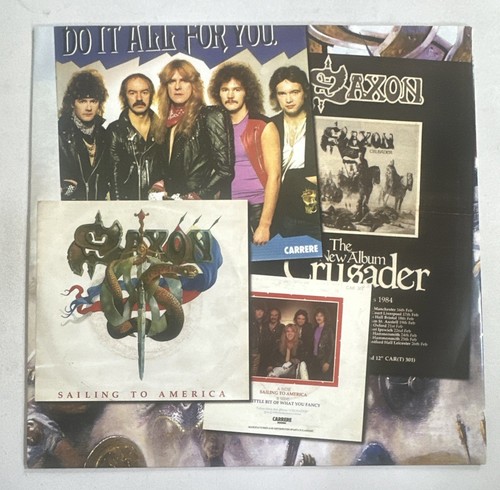 Saxon ~ Crusader ~ Blue / Black Splatter Lp Vinyl Record NM / NM - Picture 9 of 10