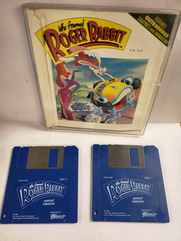 VINTAGE AMIGA GAME ROGER RABBIT BOXED 2 DISKS